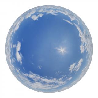 16K blue clouded skydome HDRi panorama